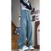 Early Autumn Fashion Retro Jeans For Men And Women High Street Trend Washed Bamboo Pattern Loose Versatile Wide-Leg_ecoleips.com