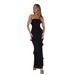 Sexy Strapless High Waist Bodycon Long Dress Women Evening Party Nightclub Wear_ecoleips.com