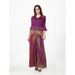 25 Summer Dubai Muslim Women's New Fashion Printed Pleated Waist-Cinching Set_ecoleips.com