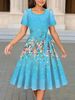 2025 New Foreig Trade Model Europea Ad America Cross-Border Amazo Fashioable Commutig Floral Prit Dress For_ecoleips.com
