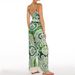 Women's Ethnic Print One Piece Swimsuit – Green Bohemian Style Bathing Suit With Adjustable Straps For Beach & Pool_ecoleips.com