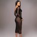 European And American Cross-border 2026 Autumn New Women's Long-sleeve Mesh Patchwork Off-shoulder Mid-length Elegant_ecoleips.com