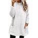 Women's Long Sleeved Plush Sweatshirt/T-Shirt With Pocket New Clothing_ecoleips.com