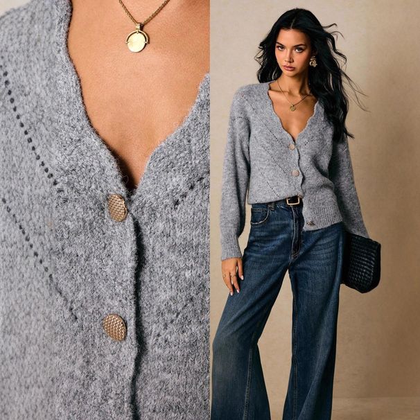 Aria Basics Aria Basics Cross-border Women's Clothing European And American Foreign Trade 2025 Early Autumn New Casual Loose Warm Knit Sweater_ecoleips.com