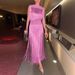 2025 New Elegant Tassel Party Sleeveless Dress Two-Piece Set_ecoleips.com