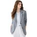 Women's Grey Floral Print Suit Jacket Petite Size High-End Korean Style Spring Autumn Blazer_ecoleips.com