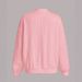 Women's V-Neck Zip-Up Sweatshirt With 3D Jacquard & Ribbed Trim – Cozy Oversized Pullover For Fall_ecoleips.com