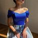 Summer Strapless Vest Herringbone Waist Cinching Satin off Shoulder Top Women's Clothing European American Style Resort Wear_ecoleips.com