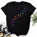 European And American Cross-border Foreign Trade Wholesale Clothing Animal Paw Print Round Neck Plus Size Short-sleeve_ecoleips.com