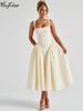 Hugcitar Elegant Plaid Print Straps Ruched Sexy Bodycon Maxi Prom Dress Summer Women Fashion Y2K Outfits Birthday Party Festival_ecoleips.com