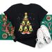 European And American Cross-border Foreign Trade Women's Clothing Christmas Merry Round Neck Printed Ladies Short Sleeve_ecoleips.com