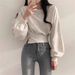 American-style Silver Fox Fleece Thickened Short Waist-cinching Hem Sweatshirt For Women, Autumn And Winter_ecoleips.com