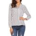 Women's Clothing Plus Size Women's Shirt Loose Fit V Neck Long Sleeve Polka Dot Print Style Top For Formal & Casual_ecoleips.com