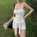 Aria Basics Aria Basics European And American Summer Fashion Solid Color Slim Fit Sports Casual Style Camisole Shorts One-Piece Long Sleeve Tank_ecoleips.com