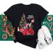 Merry Christmas Tree Santa Claus Base Shirt Plus Size Short Sleeve T-Shirt Women's Clothing_ecoleips.com