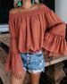 Women's Off-Shoulder Flutter Sleeve Blouse – Polka Dot Peplum Top, Lightweight Chiffon, Loose Fit, Sweet & Elegant For Work & Casual_ecoleips.com