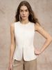 Summer European And American Women's Cross-Border New Commuter Simple Fashion Button Solid Color Casual Top Round Neck_ecoleips.com