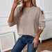 Women's Knit Sweater – Trendy 3D Textured Pullover, Casual Round-Neck Long Sleeve Top, Soft Stretch Fabric_ecoleips.com