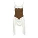 Women's Slim High Waist Sleeveless Dress European American Style Spring Fashion Solid Color Suspender Design_ecoleips.com