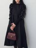 Sweet Knot Belted Layered Woolen Vest Dress Women's Fashion Cross-Border Style Age-Defying Elegant Dress_ecoleips.com
