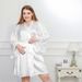 Large Size Long-sleeved Nightdress For Women, Fresh New Sexy Pajamas, Tethered Women's V-collar Loungewear_ecoleips.com