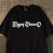 Women's Loose Short Sleeve T-Shirt American Trendy Hip Hop Street Style round Neck Cross Patterned Top Summer Couple Outfit_ecoleips.com