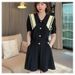 European Women's Fashion Two-Piece Set 2025 Summer New Navy Collar Cardigan Loose Slimming Skirt Pants_ecoleips.com