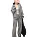 Spring Sports Suit For Women, Korean Style, Slimming, Loose-fitting Cardigan Sweatshirt And High-waisted Casual Pants_ecoleips.com