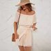 Cross-border Foreign Trade Women's Clothing European Station Summer New One-shoulder Sexy Pleated Three-quarter_ecoleips.com