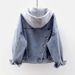 Korean Style Women's Hooded Denim Jacket Casual Short Top With Large Pockets Spring Autumn Fashion Outerwear_ecoleips.com
