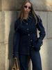 Women's Clothing Trend Solid Color Single Breasted Denim Classic Denim Jacket & Pants Set – Stylish Two-Piece Outfit Comfortable Versatile, Blue_ecoleips.com