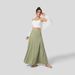 Voya New Women's Fashionable And Casual Design With Spliced Large Swing Knitted Hanging Loose Half Skirt_ecoleips.com