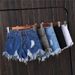 Women's Clothing Smoky Gray Ripped Button Denim Shorts Women Summer mm Large Size Slimming Wide Leg Pants Beggar AA Hot Pants Raw Edge_ecoleips.com