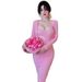 Gentle Wife Low-necked Bag Hip Skirt Suit | Pure Desire For Home Sexy | Long Night Lingerie Woman_ecoleips.com