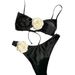 Women's Clothing Bikini Sexy Pit Tube Top High Split Front Twist Swimsuit Bikini_ecoleips.com