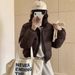 Brown Short Down For Women Winter 2024 New High-Waisted Stand Collar Puffer Jacket European Style Coat_ecoleips.com