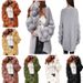 Aria Basics Aria Basics 2023 European American Cardigan Sweater, New Cross-border Knitwear Autumn And Winter, Long Cute Pom-pom Loose Thick Coat_ecoleips.com