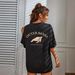 Women's Casual Round Neck Short Sleeve T-Shirt Multi-Color American Style Simple Fashionable Sports Top Solid Printed Loose Fit_ecoleips.com
