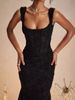 Women's Elegant Long Skirt Dress American Style New Suspender Elastic Jacquard Pleated Sleeveless Fishtail_ecoleips.com