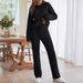 Women's Premium Fleece Lounge Set Ultra-Soft Fabric Long Sleeve Top And Jogger Pants Relaxed Fit Matching Outfit Winter Comfort_ecoleips.com