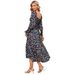 Swintager Shein Spring New Small Floral Chiffon Long Sleeve European And American Dress_ecoleips.com