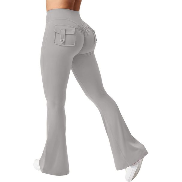 K New Elastic Nude Flared Pants, Elastic Quick Drying Yoga Clothes, Slimming Fitness Casual Pants, Sports Pants_ecoleips.com