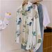 Spring Lightweight Printed Shirt For Women Elegant Chic Slimming Lapel Long Sleeve American Style Fashion Top_ecoleips.com