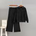 Women's Autumn/Winter Fashion Casual Set European American Style Loose Woolen Top Wide Leg Athletic Pants Two Piece Set_ecoleips.com
