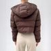 Winter Women's Hooded Short Puffer Jacket, Lightweight Quilted Coat With Polyester Filling, Warm Fleece Lined Zip-Up Outerwear For Casual & Commute_ecoleips.com