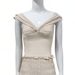 Women's 2 Piece French Style Low Cut Cropped Cami Top And Ruched Midi Skirt Set – Summer Resort Outfit_ecoleips.com