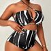 Sexy Mesh Bikini Set For Women - High Waist Swimwear With Halter Neck, One-Piece Bathing Suit For Beach Plus Size Swimwear For Summer Vacation_ecoleips.com