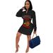 Women's Autumn/Winter Casual Printed Dress Urban Style Letter Print Thin Material Elegant Fashion Thin Dress For Summer_ecoleips.com