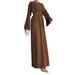 Women's Clothing Round Neck With Belt Fashionable And Elegant Dress_ecoleips.com