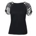 Aria Basics Aria Basics 2025 Women's Fashion European And American Sexy Slim Fit Hollow Out Striped Top Stylish Versatile Short Sleeve_ecoleips.com